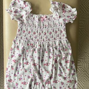 Floral kids dress  with Pink and White Design